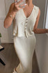 'Maelis' Flower Vest and Skirt Sweater Set - Celes Fashion